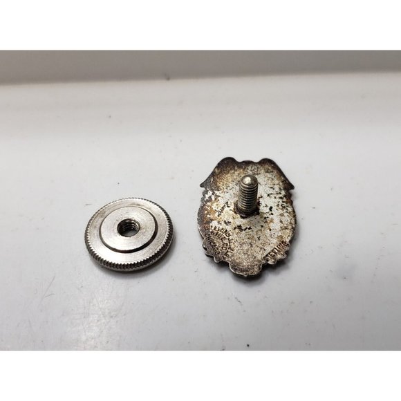 Texas Fire Department Years Service Pin Screw-On Button Sterling Silver Vintage - Picture 4 of 7